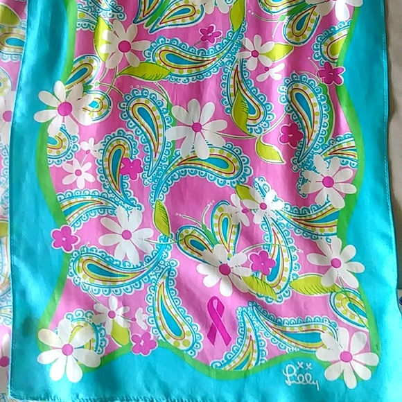 VINTAGE, VERY RARE Lilly Pulitzer/Ford Breast Cancer Awareness Month Scarf - Picture 3 of 5